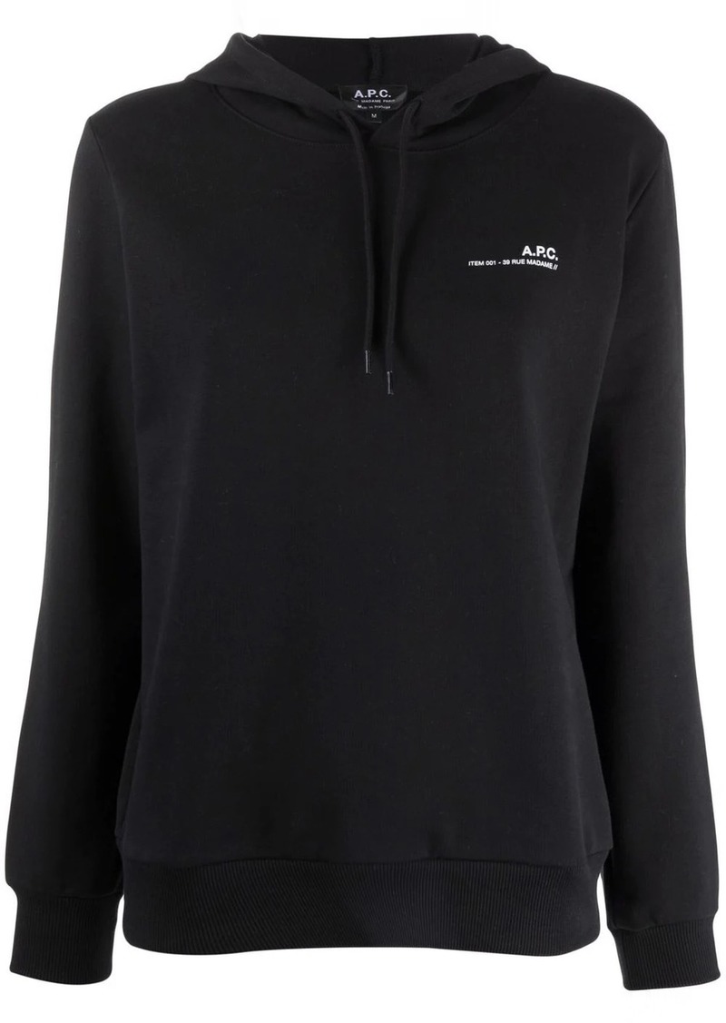 A.P.C. logo-print cotton hoodie