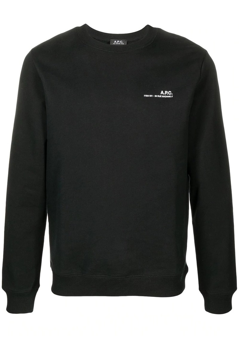 A.P.C. logo-print cotton sweatshirt