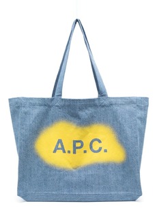 A.P.C. logo-print cotton tote bag