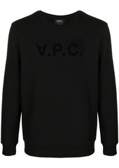 A.P.C. logo-print crew neck sweatshirt