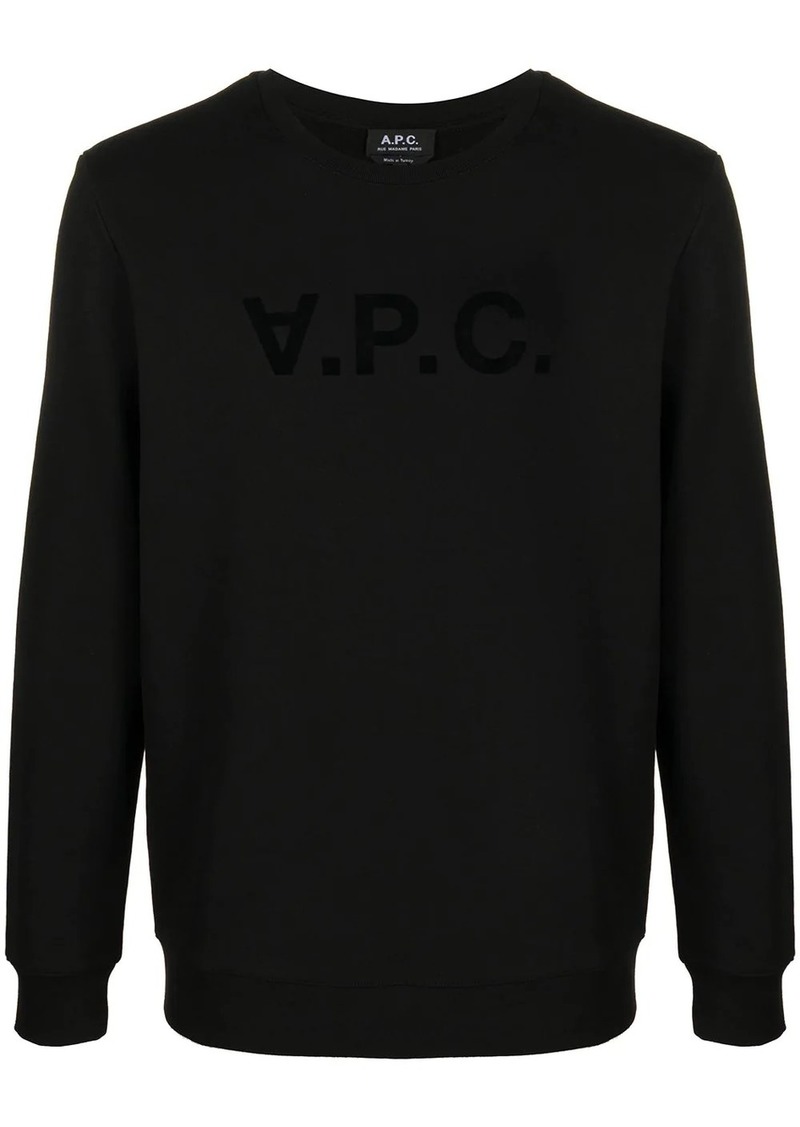 A.P.C. logo-print crew neck sweatshirt