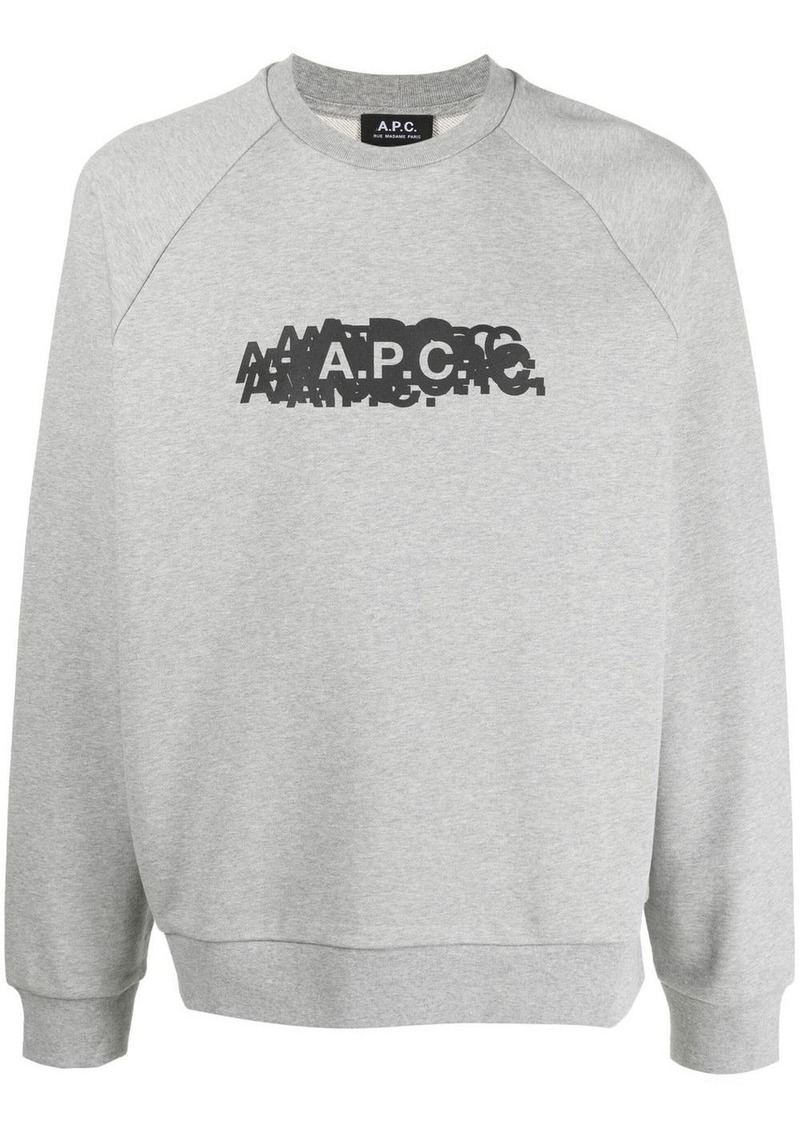 A.P.C. logo-print crew neck sweatshirt