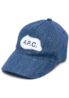 A.P.C. logo-print denim baseball cap