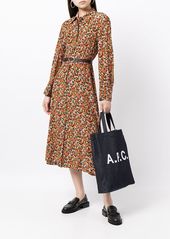 A.P.C. logo-print denim tote