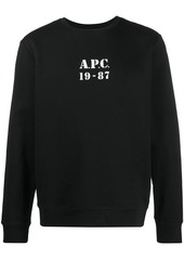 A.P.C. logo print round neck sweatshirt