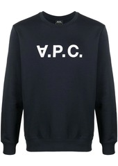 A.P.C. logo-print round neck sweatshirt