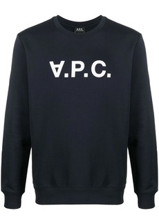 A.P.C. logo-print round neck sweatshirt