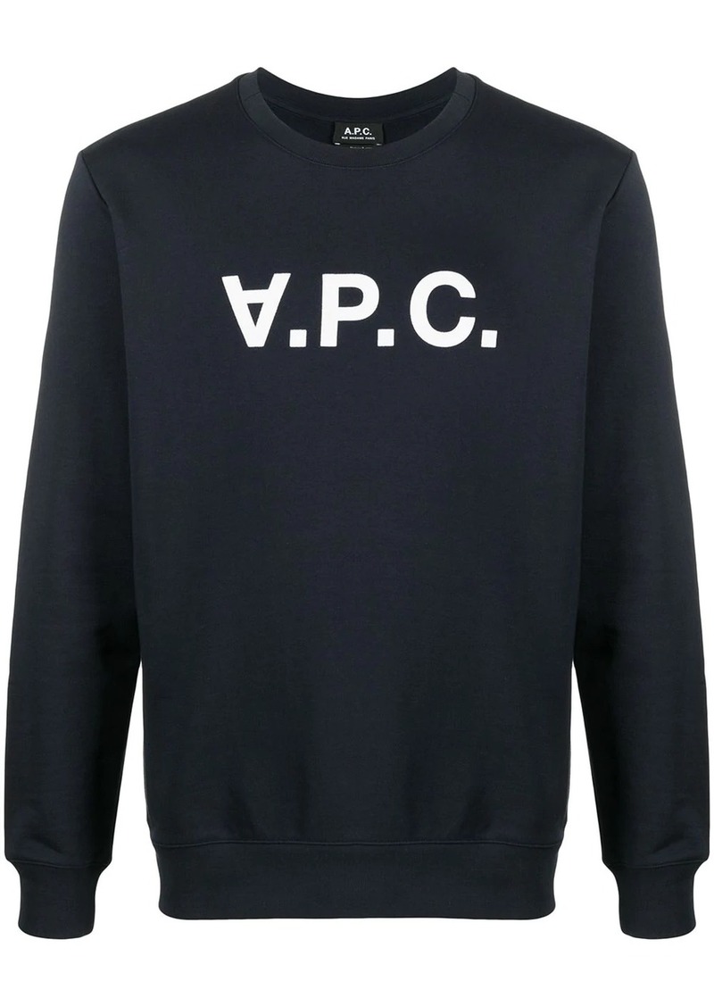 A.P.C. logo-print round neck sweatshirt