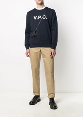 A.P.C. logo-print round neck sweatshirt