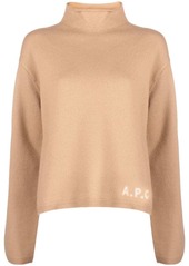 A.P.C. logo-print virgin-wool jumper