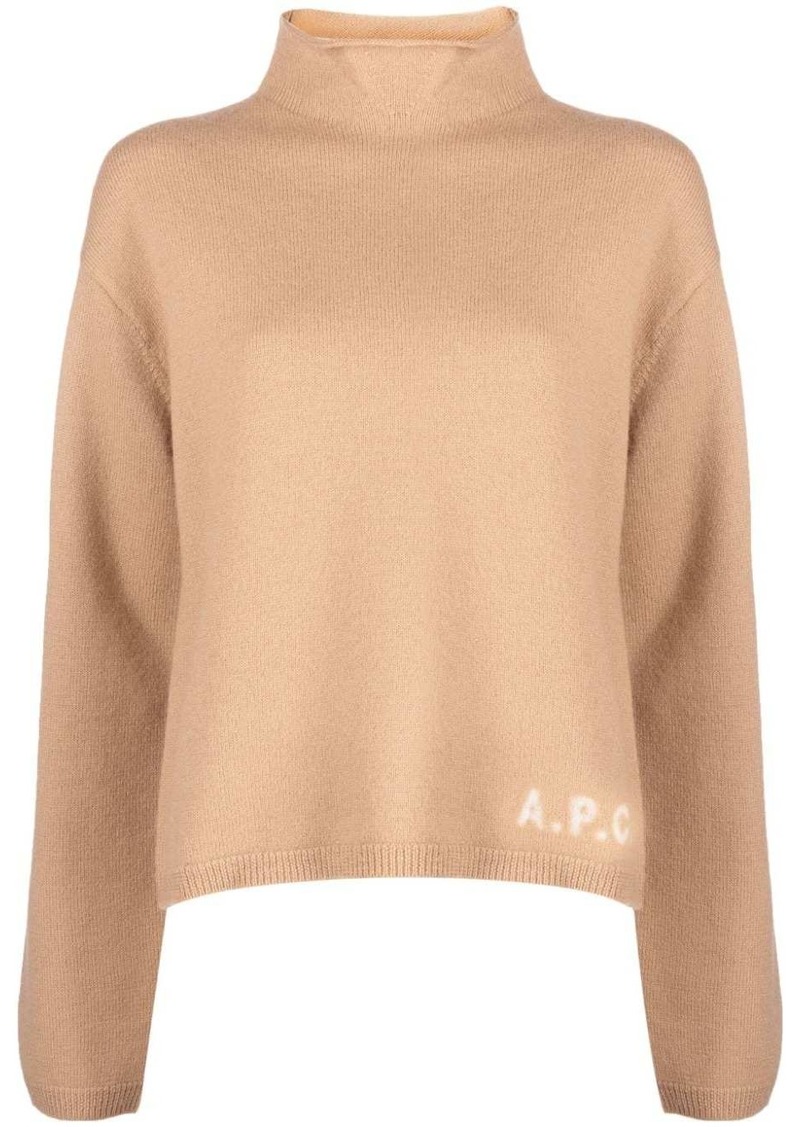 A.P.C. logo-print virgin-wool jumper