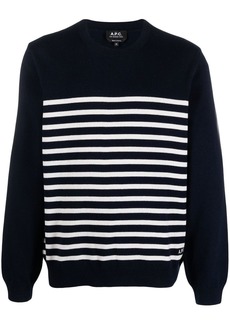 A.P.C. Mattew stripe-print knit sweatshirt
