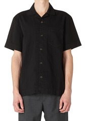 A.P.C. Edd Short Sleeve Button-Up Shirt in Lzz Black at Nordstrom