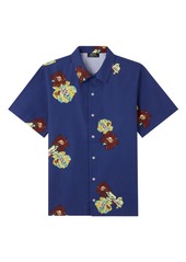 A.P.C. Louis Floral Short Sleeve Button-Up Shirt in Dark Navy at Nordstrom