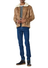 A.P.C. Pavel Faux Suede & Faux Shearling Jacket in Cag Tobacco at Nordstrom