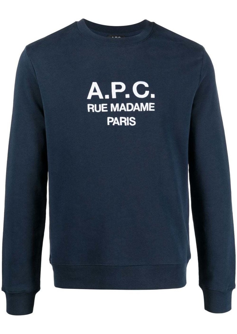 A.P.C. organic-cotton logo print sweatshirt