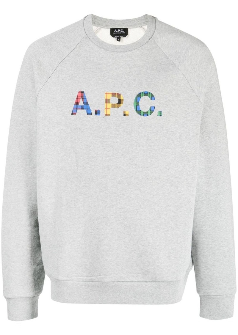 A.P.C. Shaun tartan-logo sweatshirt