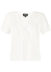 A.P.C. short-sleeve tie-front cardigan