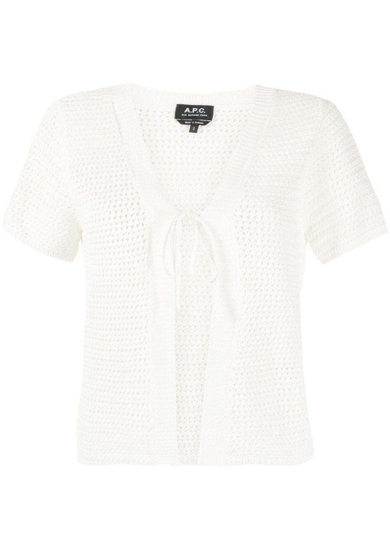 A.P.C. short-sleeve tie-front cardigan