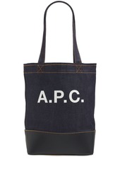 A.P.C. Small Axel Denim & Leather Tote Bag