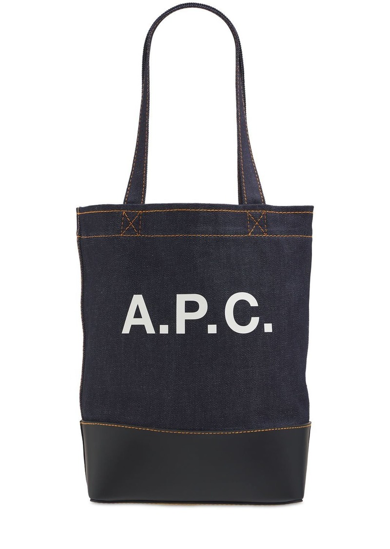 A.P.C. Small Axel Denim & Leather Tote Bag