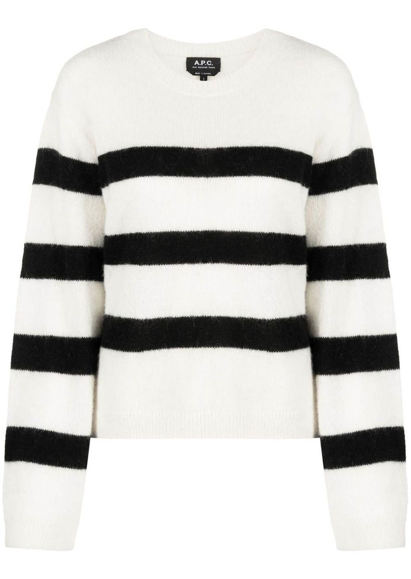 A.P.C. striped crew-neck jumper