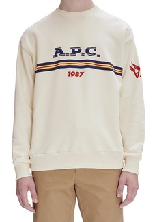 A.P.C. Sweat Adam Mens Printed Crewneck Sweatshirt