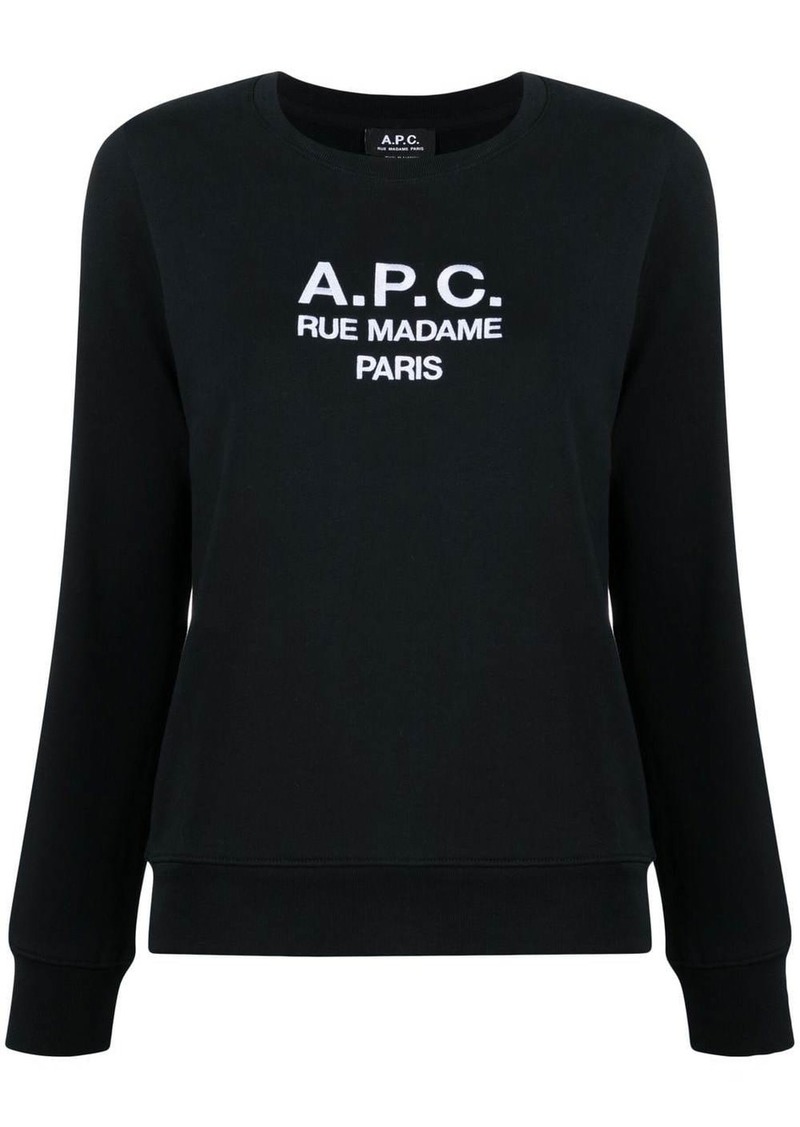 A.P.C. Tina logo-embroidered cotton sweatshirt