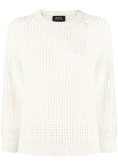 A.P.C. waffle-knit round neck jumper