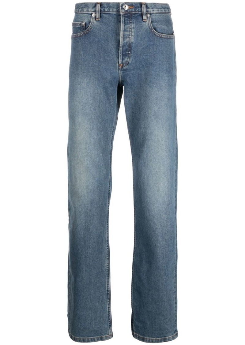 A.P.C. washed effect straight leg jeans