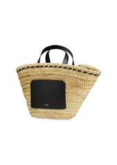 A.P.C. Zoe Raffia & Leather Top Handle Bag