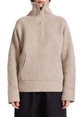 Apiece Apart Klee Merino Wool Half Zip Pullover Sweater in Warm Sand at Nordstrom