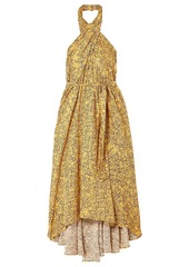 Apiece Apart Woman Wassily Printed Cotton And Silk-blend Halterneck Dress Yellow
