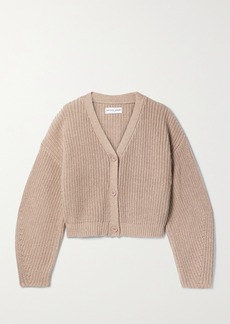 Apiece Apart Ellen Cropped Ribbed Organic Cotton And Cashmere-blend Cardigan