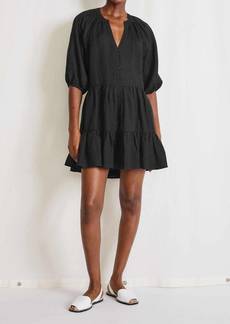 Apiece Apart Linen Mini Mitte Dress In Black