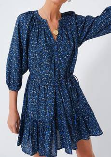 Apiece Apart Mini Mitte Dress In Spagliato Floral Blue