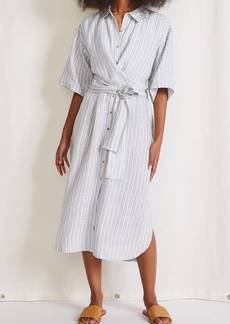 Apiece Apart Nicoya Wrap Dress In Textured Stripe (Txstp)