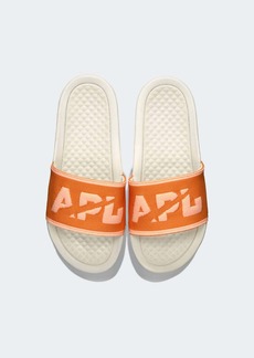 APL Athletic Propulsion Labs Women's Big Logo Techloom Slide In Ivory/orange/neon Peach