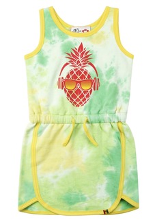 Appaman x Ziggy Kids' Pineapple Tie Dye Cotton Graphic Tank Dress in Lime Tie Dye at Nordstrom