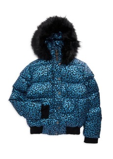 Appaman Little Girl's & Girl's Kyla Faux Fur Trim Hood Puffer Jacket