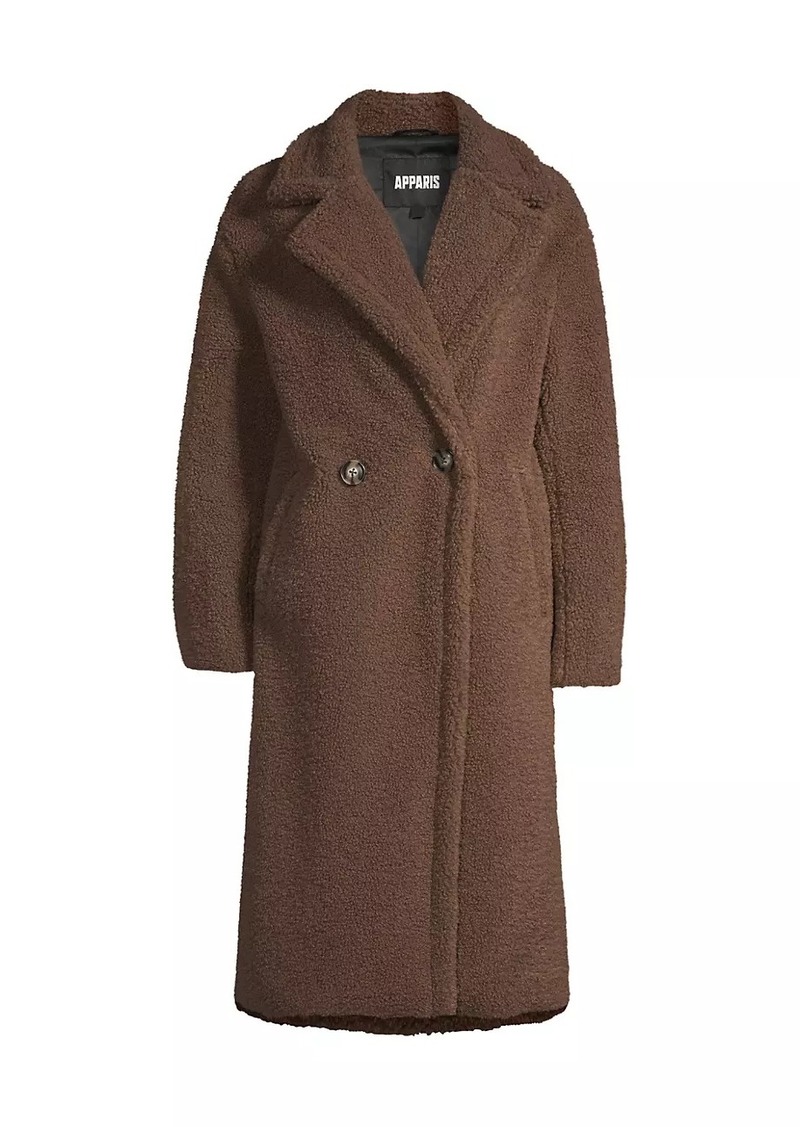 APPARIS Anoushka Faux Fur Double-Breasted Coat