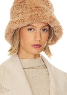 Apparis Gilly Butterscotch Checkerboard Shearling Hat