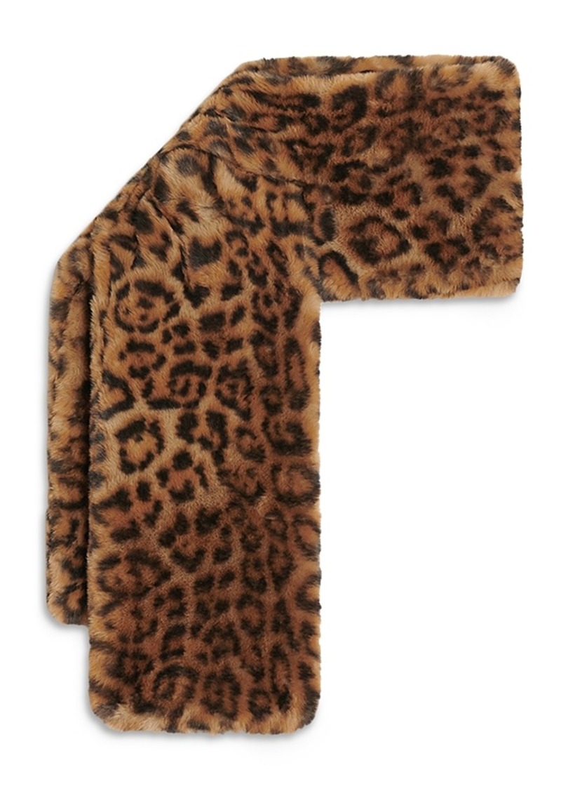 Apparis Kai Leopard Print Faux Fur Scarf