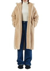 Apparis Mia 2 Pluche™ Hooded Faux Shearling Coat in Toffee at Nordstrom Rack