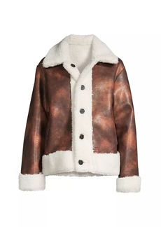 APPARIS Charlie Reversible Faux-Leather-&-Shearling Jacket