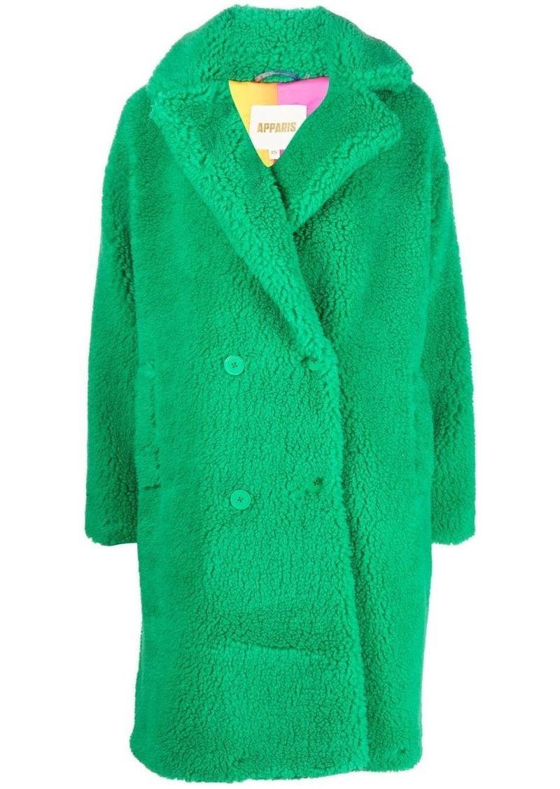 APPARIS double-breasted faux-fur coat