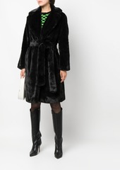 APPARIS faux-fur tied-waist coat