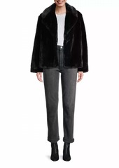 APPARIS Milly Plant-Based Fur Coat In Noir