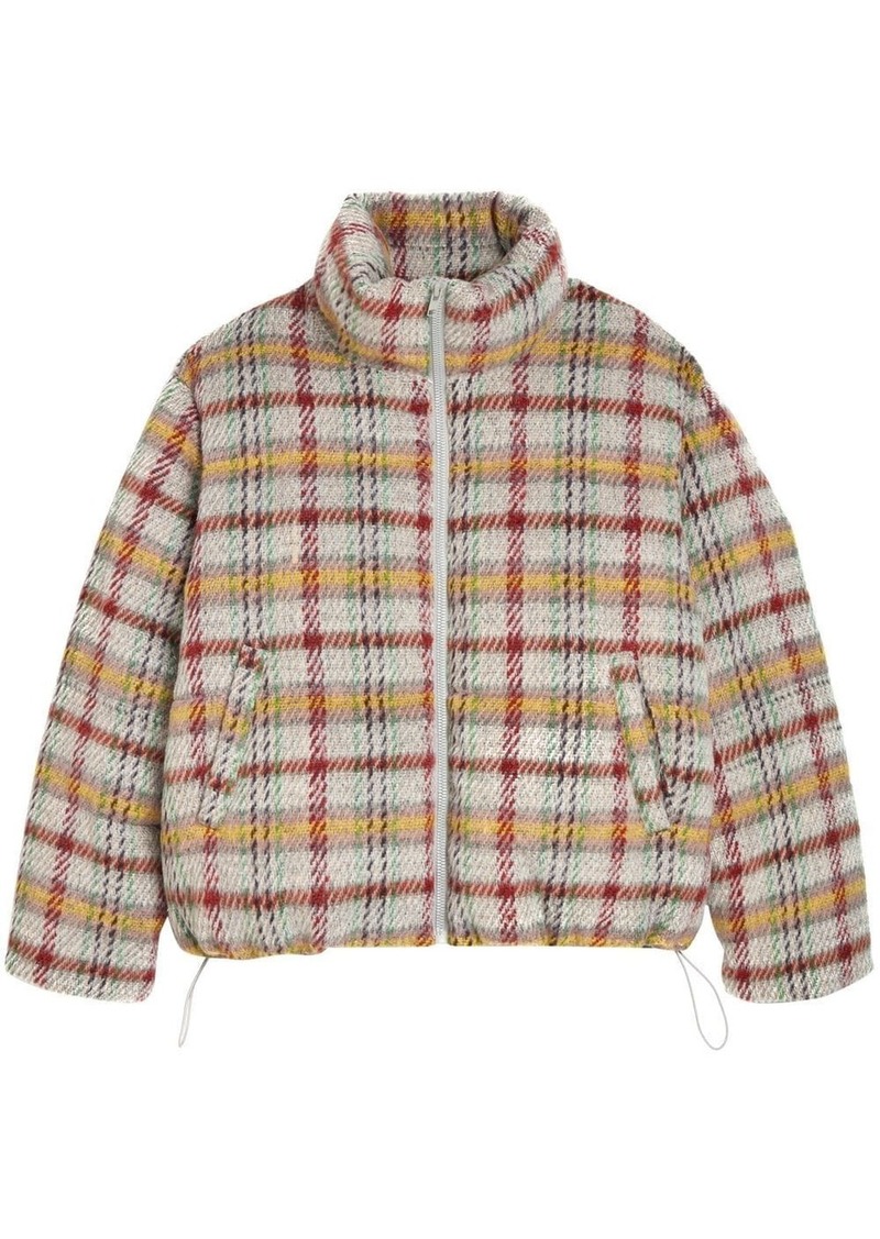 APPARIS padded plaid-check print jacket