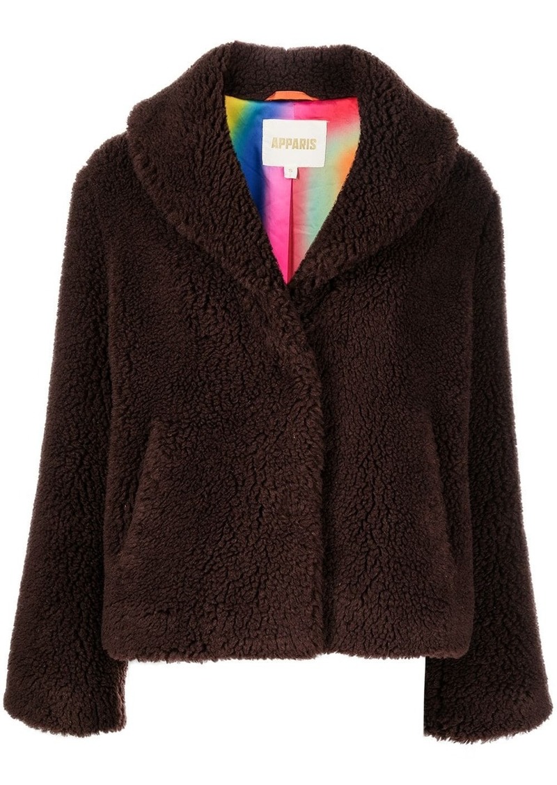 APPARIS shawl-lapel faux-fur coat